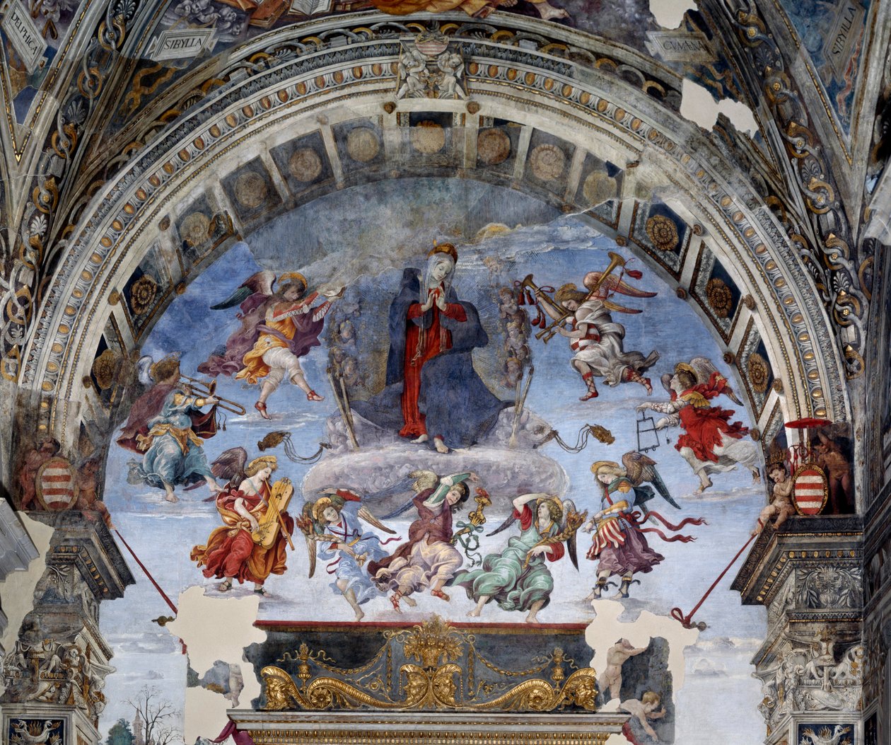 处女细节的假设。 壁画 菲律宾里皮 (1457-1504) 1488-1492 罗马，教堂 Santa Maria sopra Minerva，Chapel Carafa 意大利 作者 菲律宾人利皮