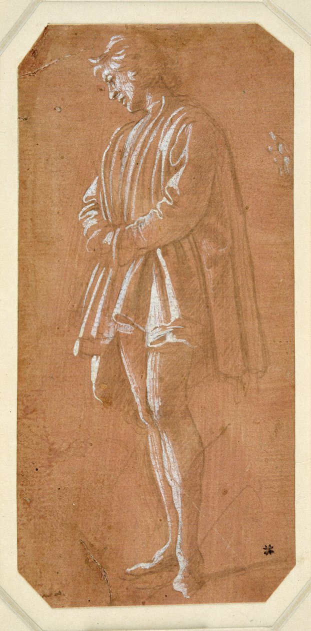 Study of a young man standing with his hands folded in his sleeves (metalpoint on paper prepared pink, heightened with white body colour) 作者 菲律宾人利皮