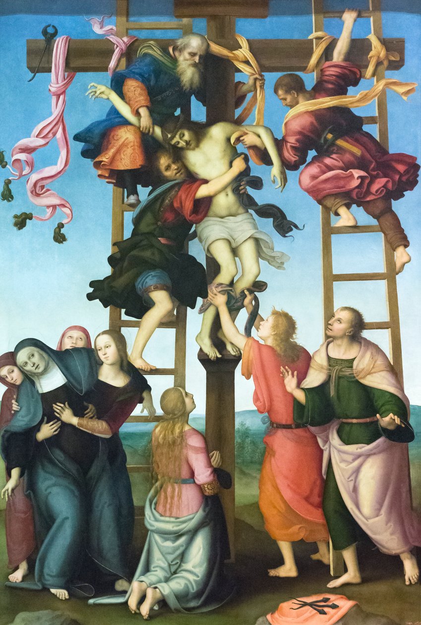 十字架上的沉积 作者 Filippino & Perugino Pietro (1446 1523) 里皮