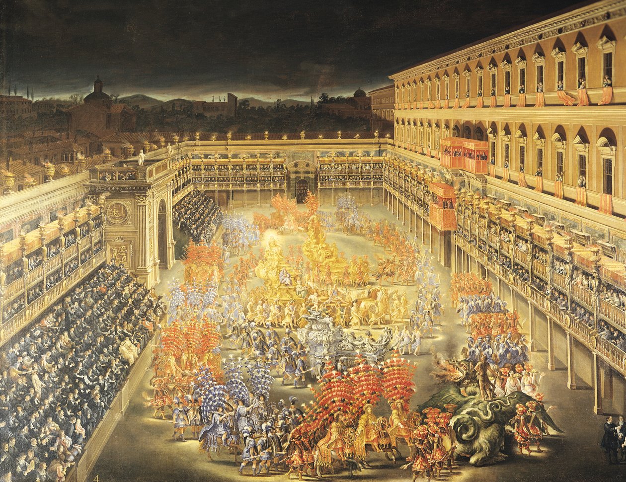 纪念女王克里斯蒂娜（1626-89）在瑞典Palazzo Barberini举行的音乐节 作者 菲利普·劳里