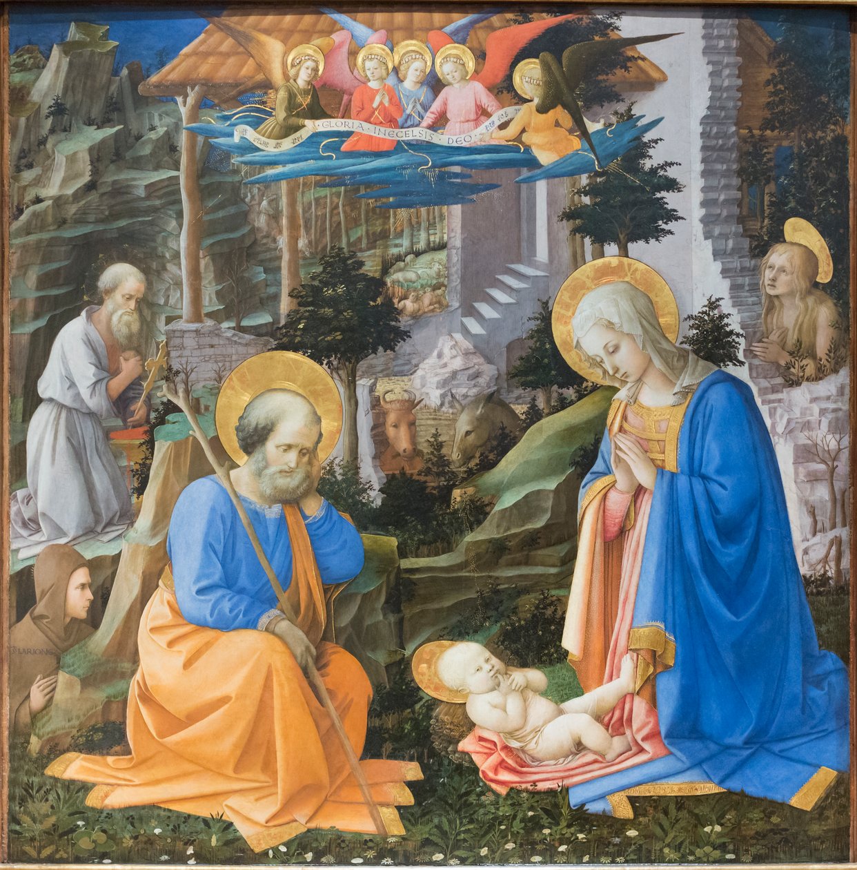 与圣人和天使一起崇拜圣婴 作者 菲利波·利皮（Filippo Lippi）