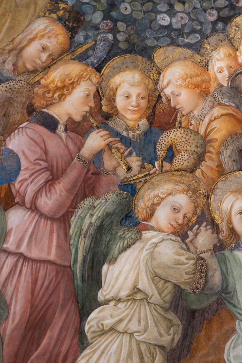 天使，玛丽加冕细节 作者 菲利波·利皮（Filippo Lippi）