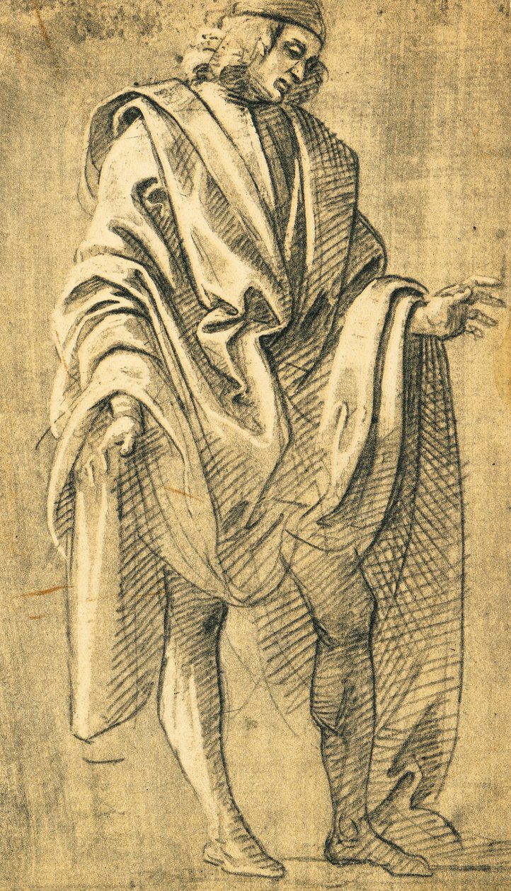 菲利波-里皮（约 1457-1504 年）的铅笔画《男性人物研究 作者 菲利波·利皮（Filippo Lippi）