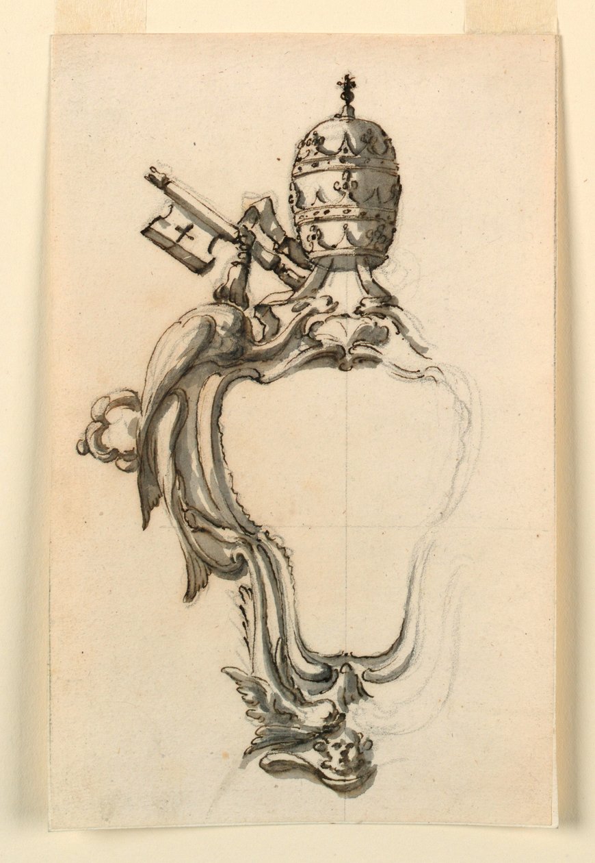 绘图，教皇护额，1740-70 年 作者 菲利波·马基奥尼（Filippo Marchionni）