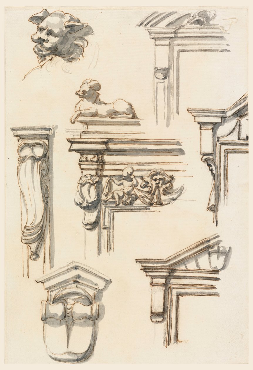 绘画，建筑研究，1750-75 年 作者 菲利波·马基奥尼（Filippo Marchionni）