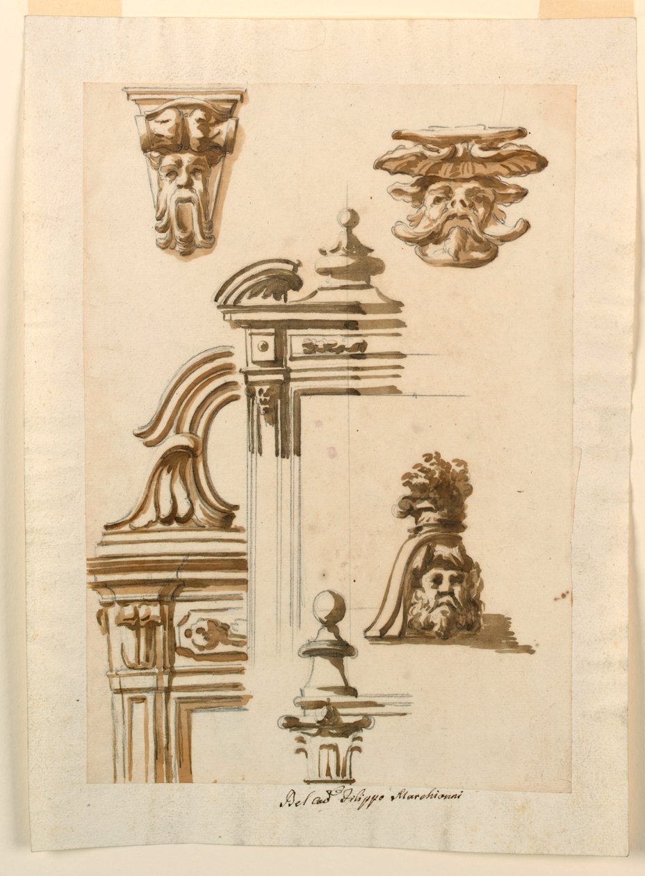 绘画，建筑研究，1750-90 年 作者 菲利波·马基奥尼（Filippo Marchionni）