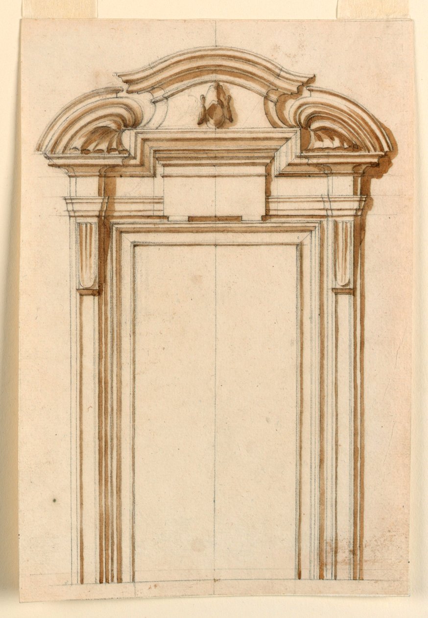 绘图，门框立面图，1750-75 年 作者 菲利波·马基奥尼（Filippo Marchionni）