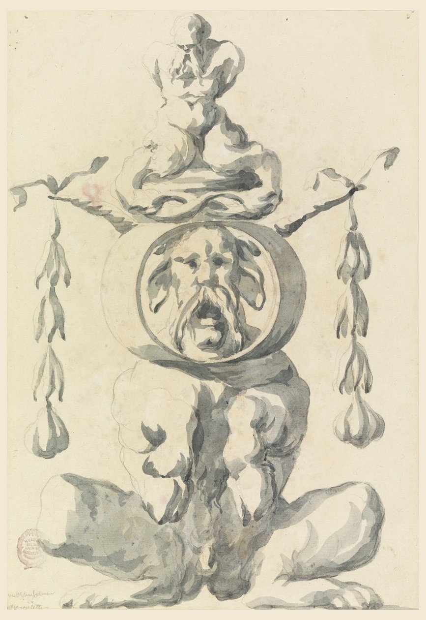素描，怪诞人物，1550-1625 年 作者 菲利波·马基奥尼（Filippo Marchionni）