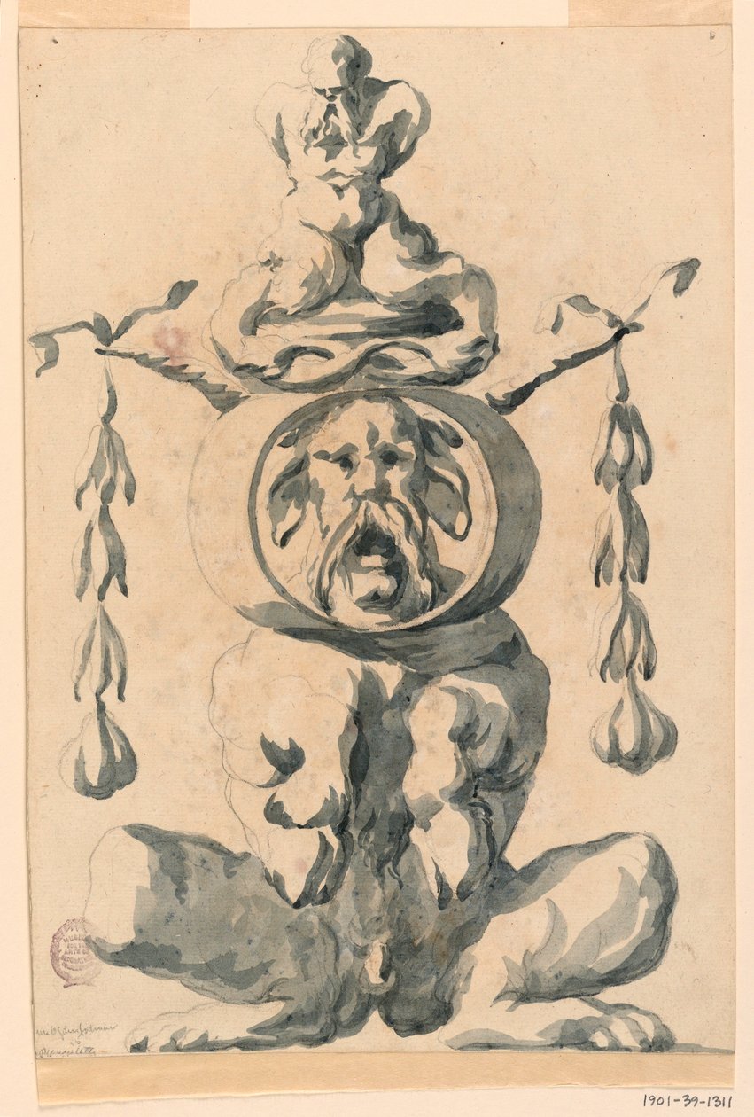 素描，怪诞人物，1550-1625 年 作者 菲利波·马基奥尼（Filippo Marchionni）