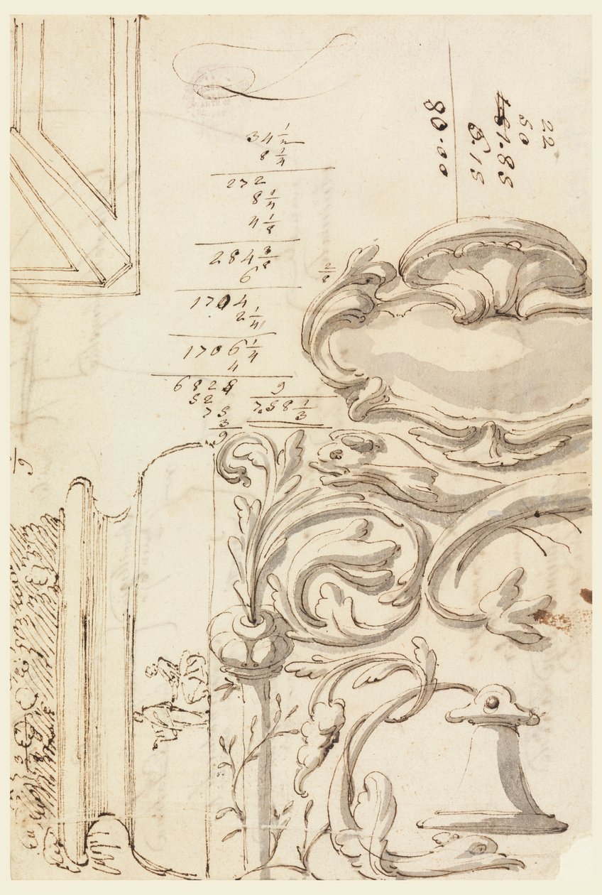 素描，速写，约 1750 年 作者 菲利波·马基奥尼（Filippo Marchionni）