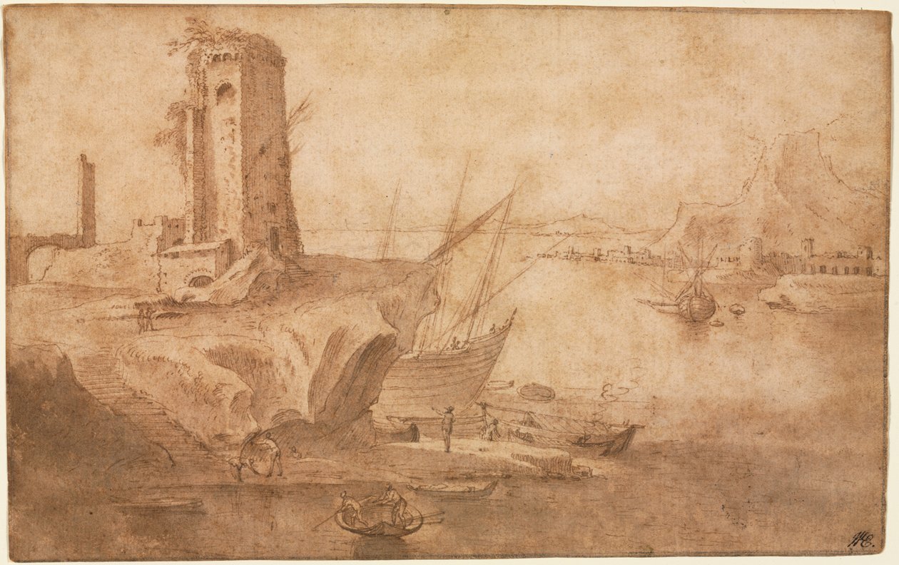 海边塔楼景观 作者 菲利波·拿破仑塔诺（Filippo Napoletano）