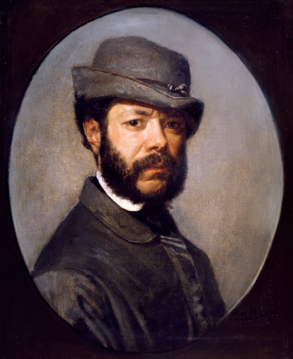 Filippo Palizzi（1818-1899）的自画像（布面油画） 作者 菲利波·帕利齐