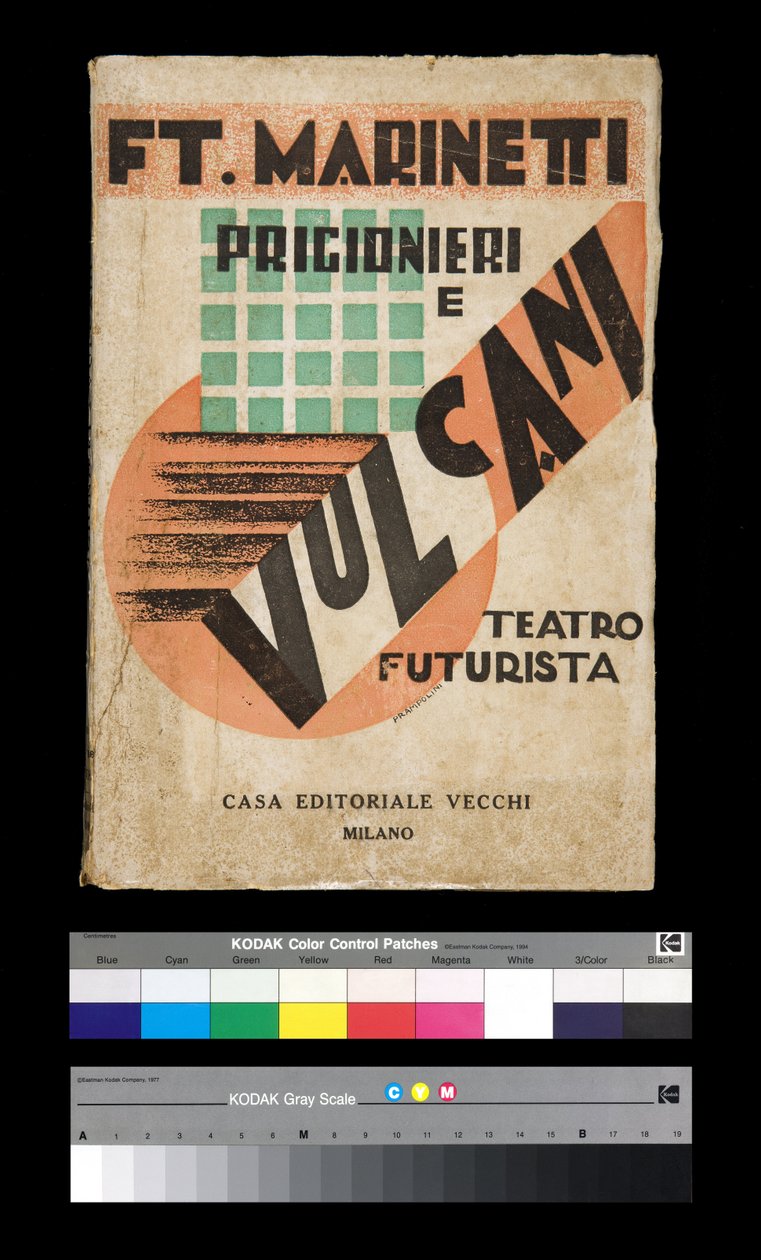 未来主义：1927年《囚犯与火山》封面（版画） 作者 菲利波·汤玛索（Filippo Tommaso）Emilio Marinetti