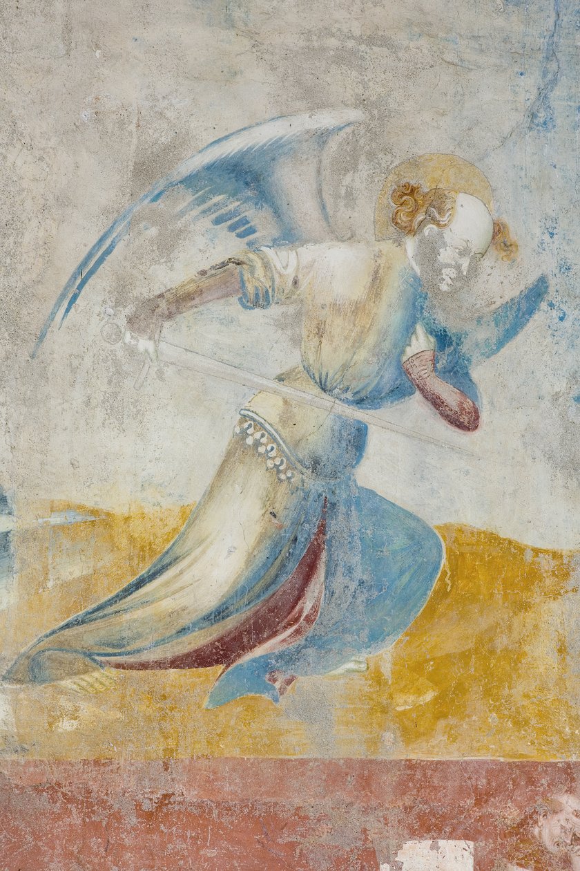天使，最后审判的细节，c.1400（细节3496201） 作者 Filippolo de和Veris da Milano Veris da Milano