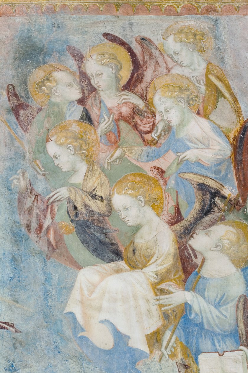 天使，最后审判的细节，c.1400（细节3496201） 作者 Filippolo de和Veris da Milano Veris da Milano