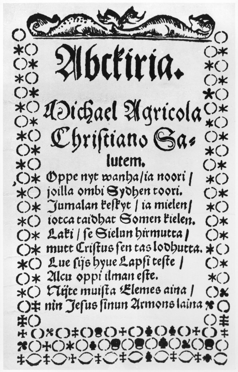 Mikael Agricola的字母表底漆（1508-57）（打印） 作者 芬兰学校