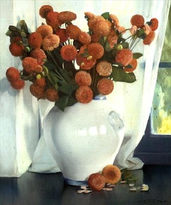 红色大丽花 作者 菲尔曼·贝斯（Firmin Baes）