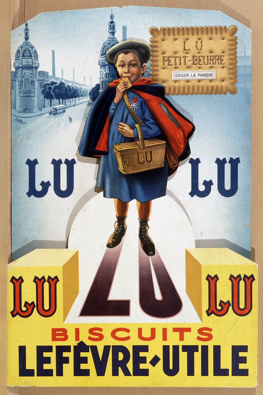 Biscuits Lefèvre-Utile (LU) 基于 Firmin Bouisset 的原图 - coll。 布列塔尼海报音乐学院。 作者 Firmin Bouisset