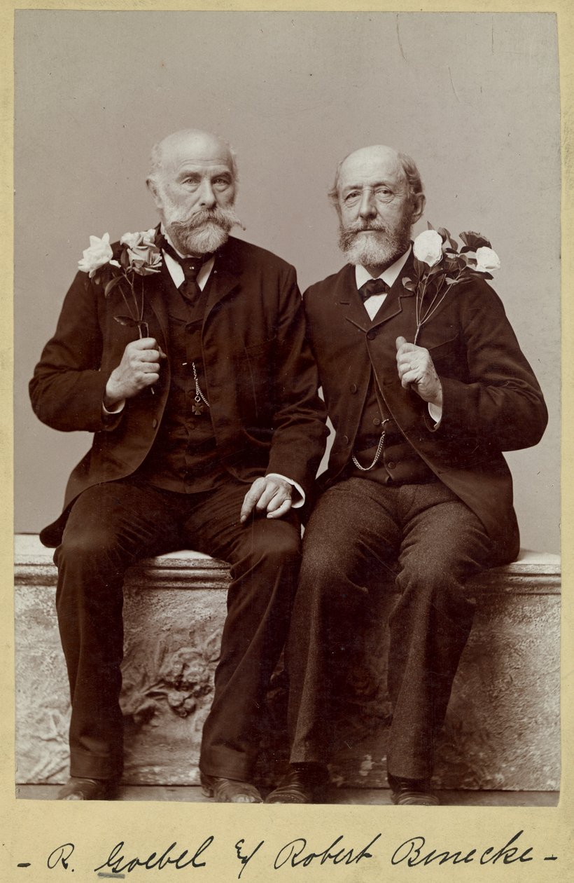 Rudolph Goebel（左）和Robert Benecke，60岁生日肖像 作者 费兹·格林（Fitz Guerin）