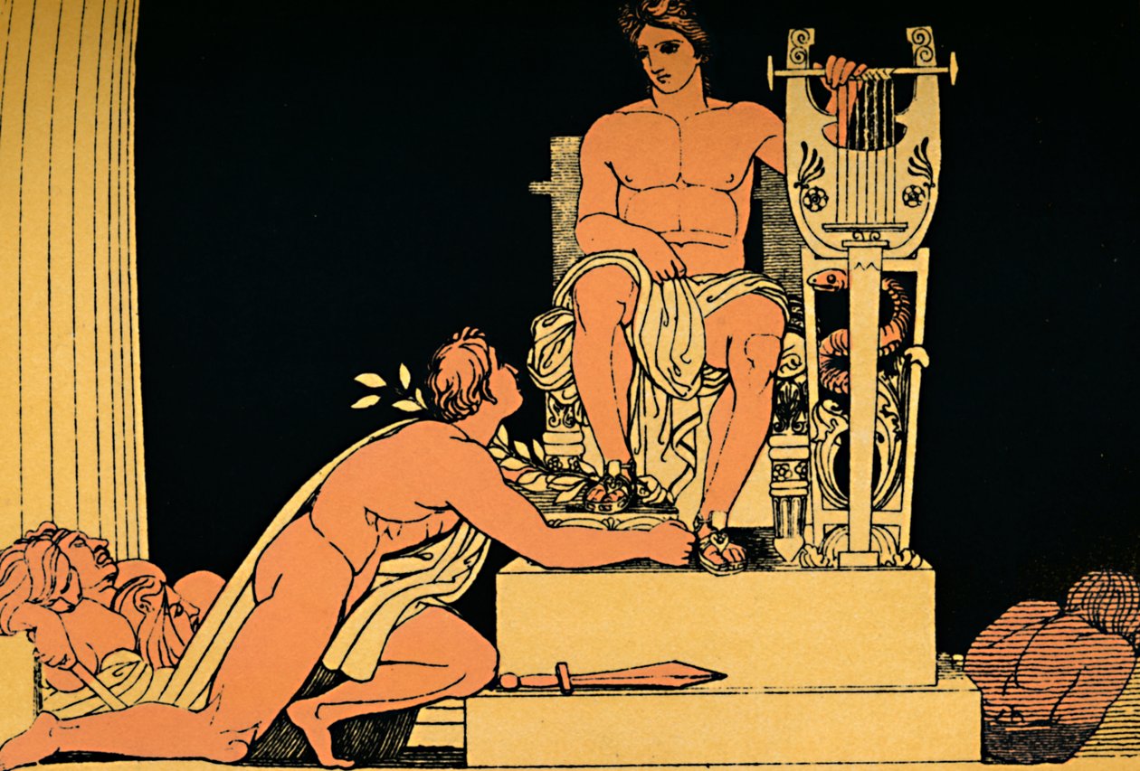 Orestes对Apollo的供应商，1880年 作者 亚麻人