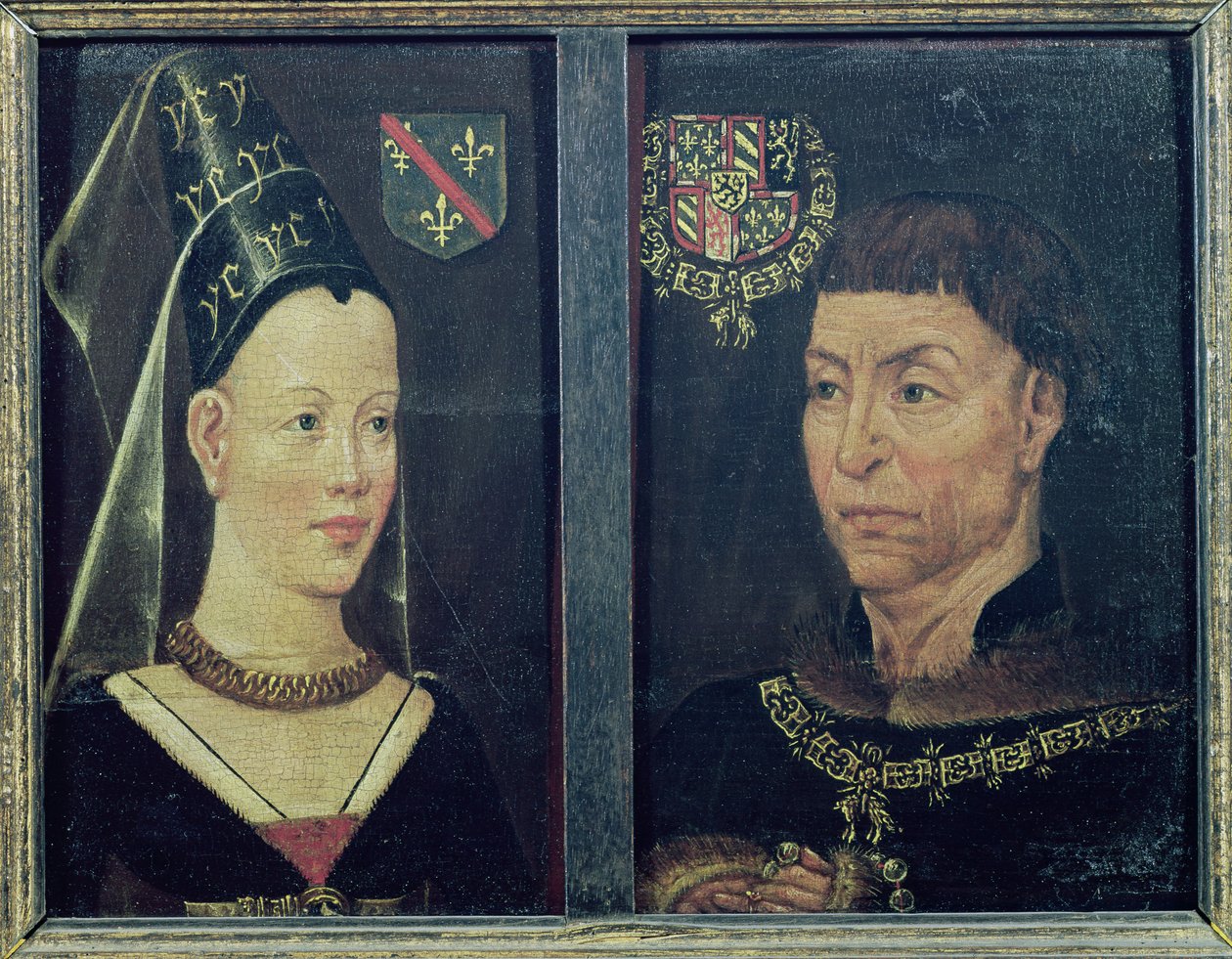 Charles le Temeraire的双重肖像（1433-82）勃艮第公爵和他的妻子Isabelle de Bourbon（1436-65） 作者 佛兰芒学校