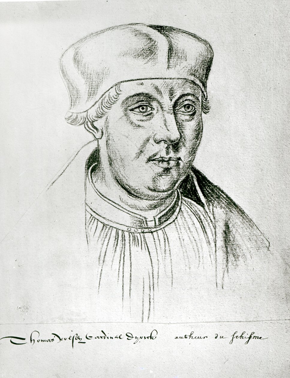 266 f.257来自Recueil d&39;Arras的约克红衣主教Thomas Wolsey的肖像，肖像素描，1508（乐观） 作者 佛兰芒学校