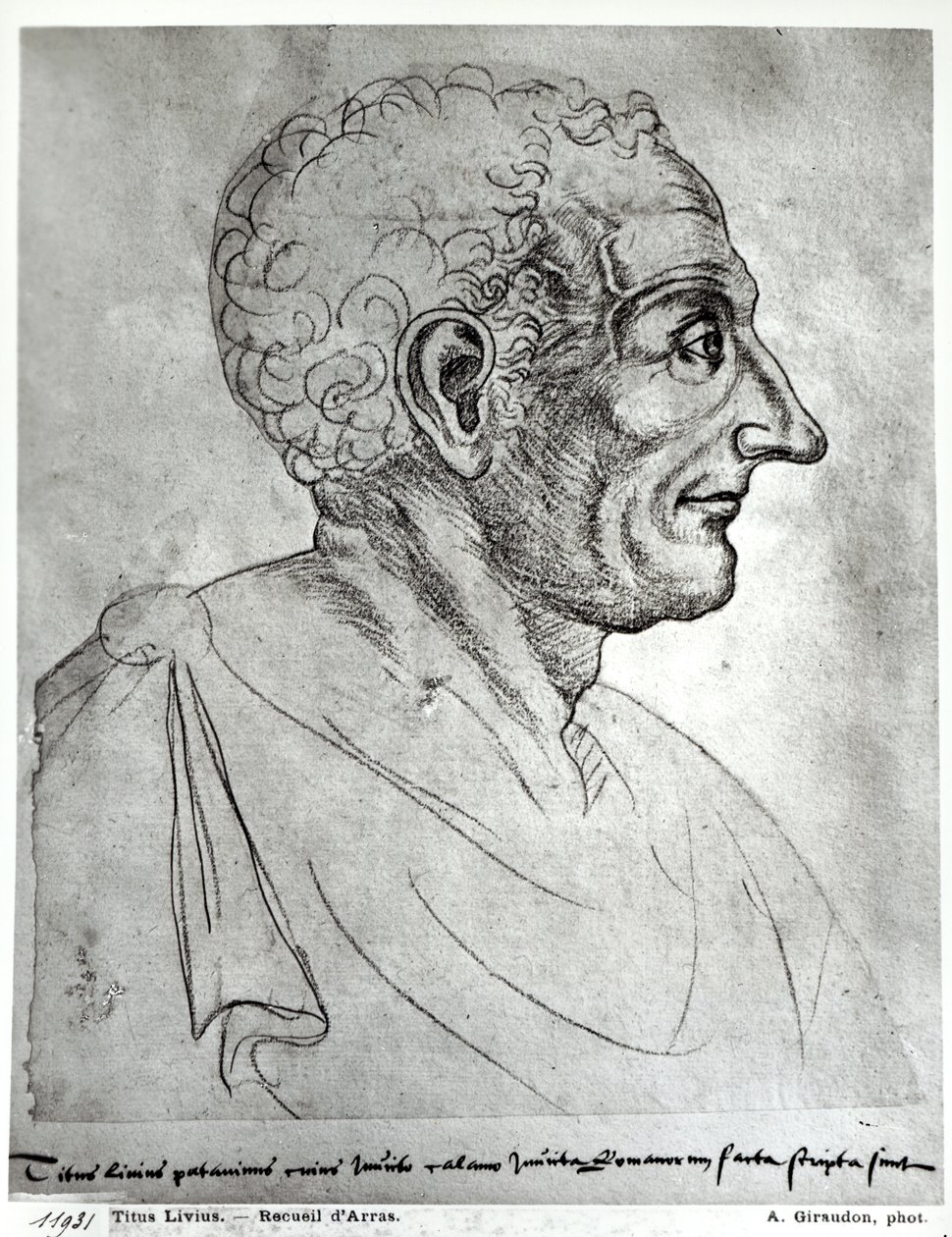 被称为Livy的Titus Livius的肖像（59BC-17AD）（红色粉笔） 作者 佛兰芒学校