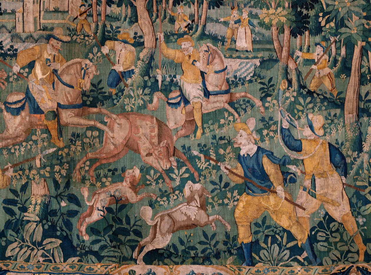 弗拉芒绦带。猎鹿。奥德纳德工作室。295x331 厘米。邀请函（82941）-1 /私人。17 世纪。 作者 佛兰芒学校