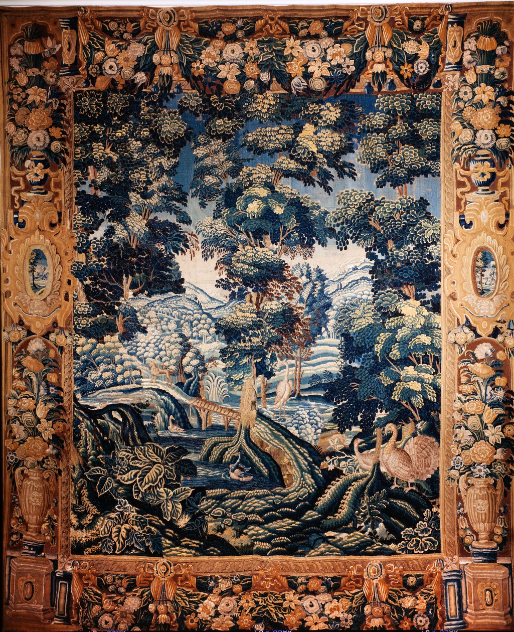 弗拉芒挂毯。又称 verdure。奥德纳德制造。私人收藏。17 世纪（？） 作者 佛兰芒学校