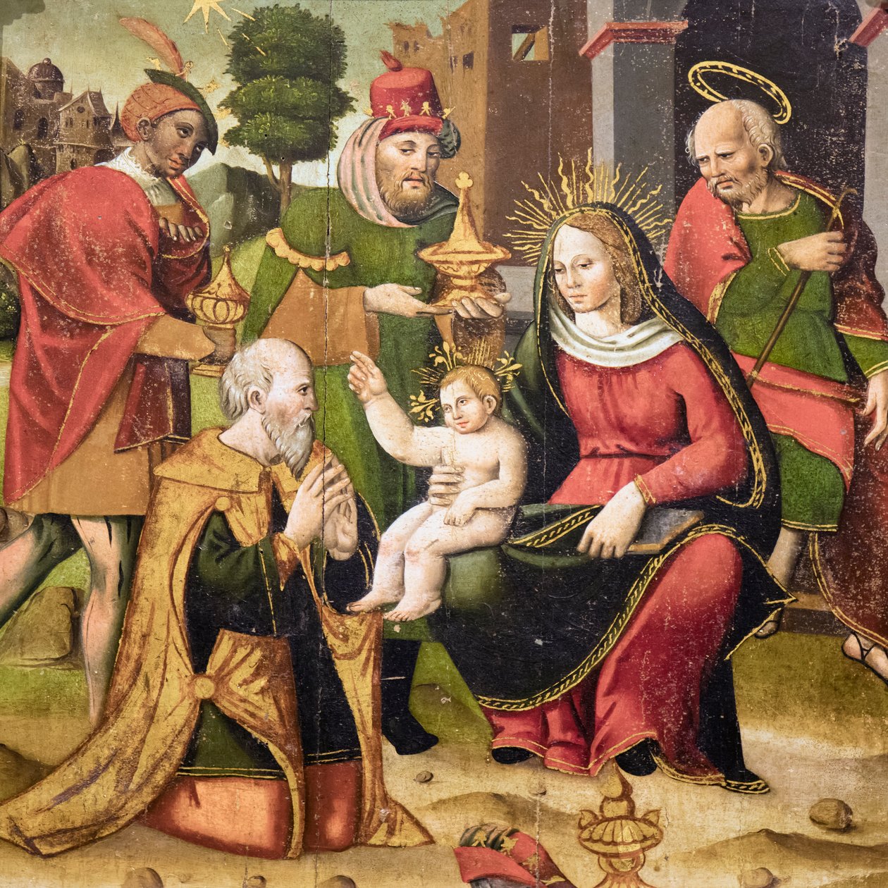 Holy family and three wise men 作者 佛兰芒学校