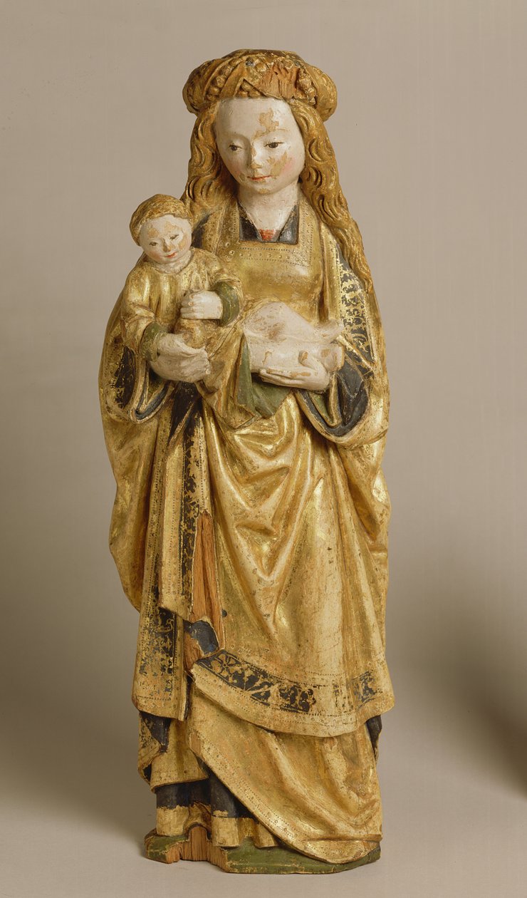 麦当娜和儿童，梅赫伦学院，c.1500（多彩和镀金橡木） 作者 佛兰芒学校