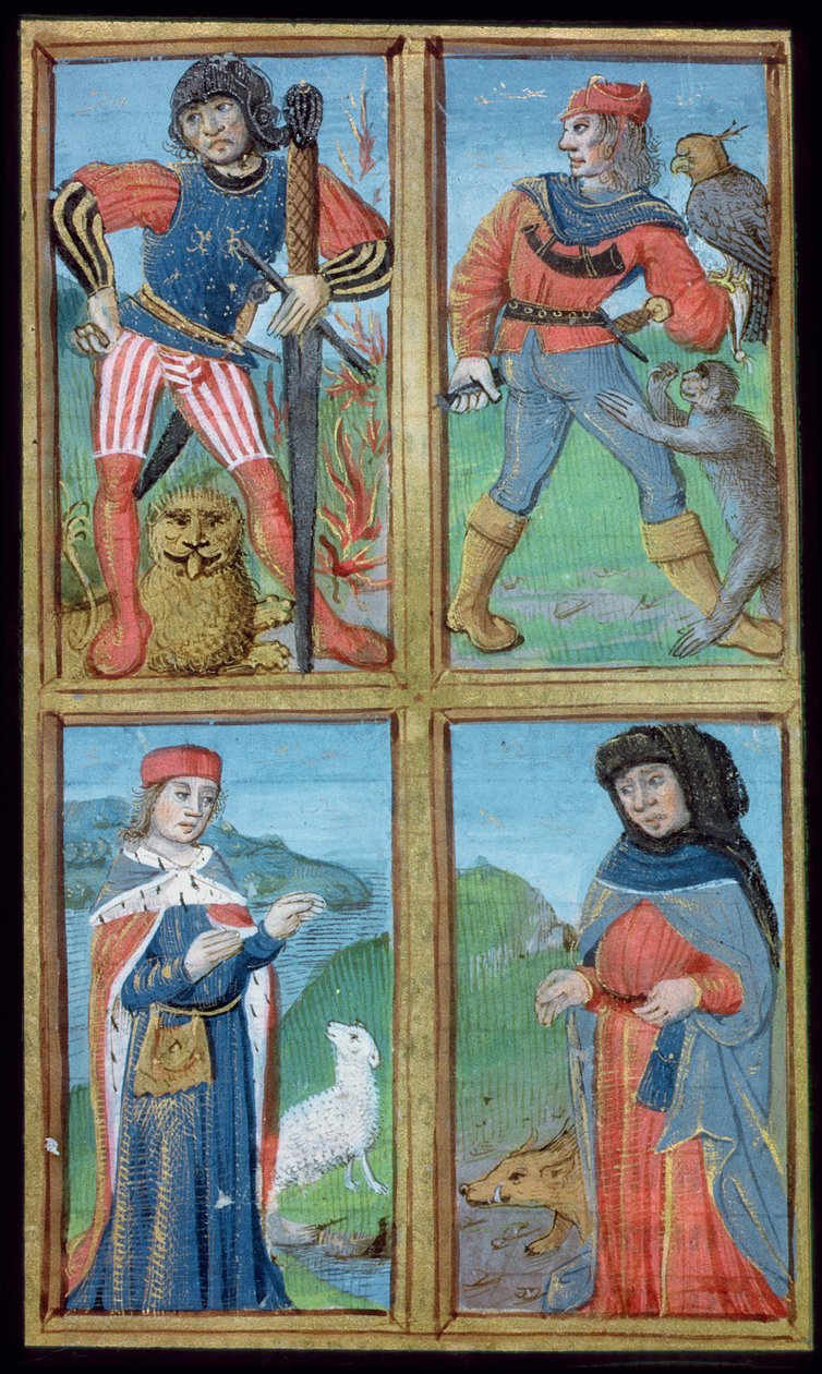 Hunter 9 f.6r Knights and Noblemen，来自De Medina Fen I. II，作者：Avicenna（980-1037） 作者 佛兰芒学校