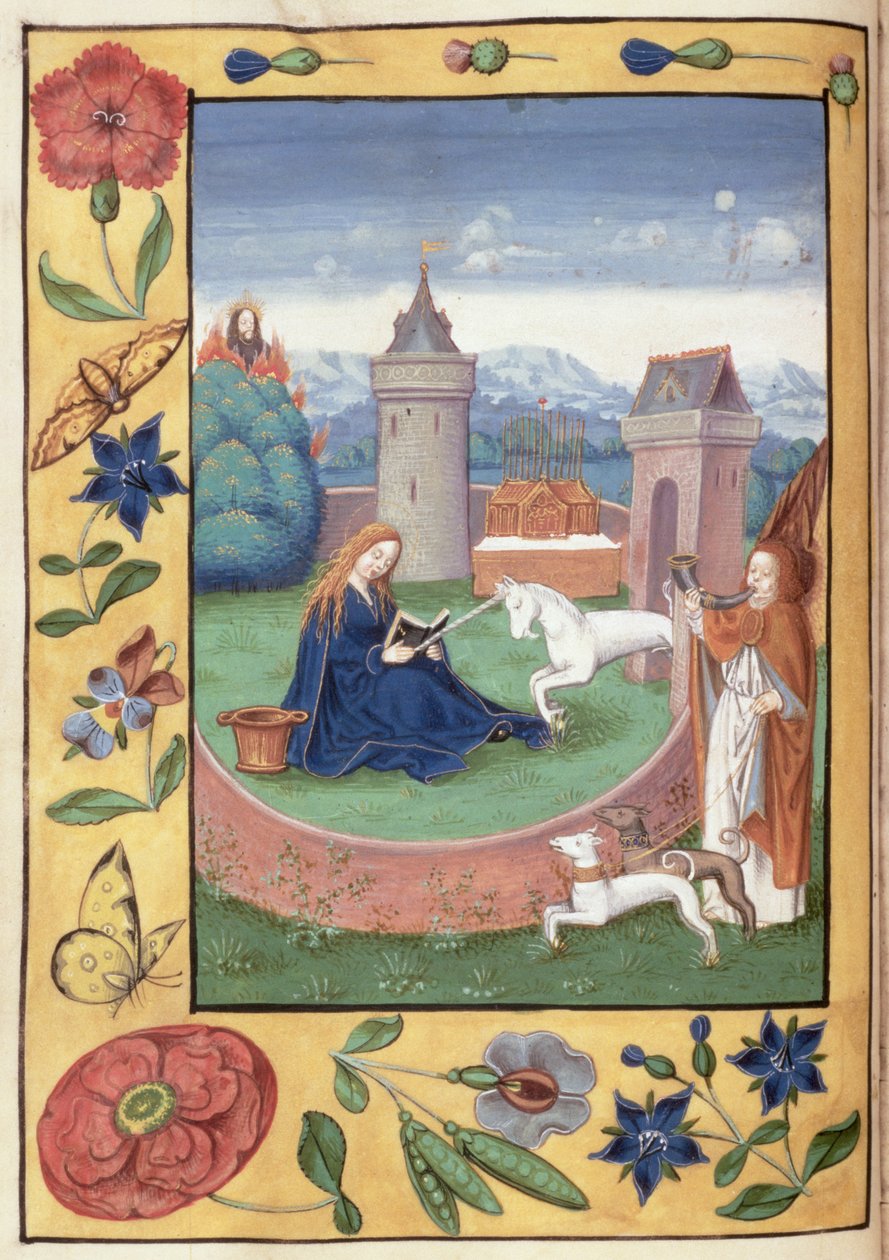 McClean女士99 f.11v报喜，c.1526 作者 佛兰芒学校