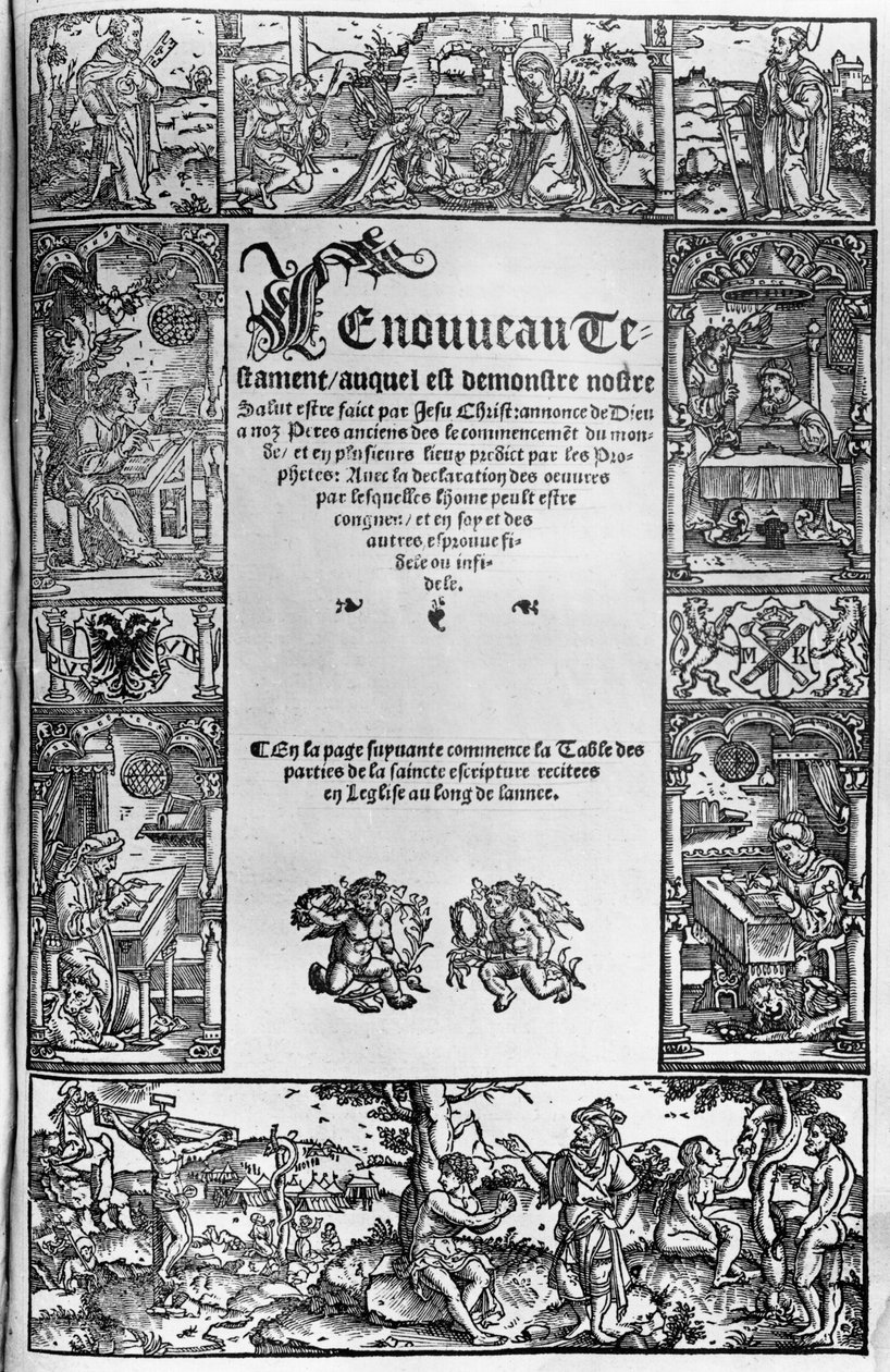 Jacques Lefevre dEtaples（1450？-1537）的法语翻译新约标题页于1531年在安特卫普出版 作者 佛兰芒学校