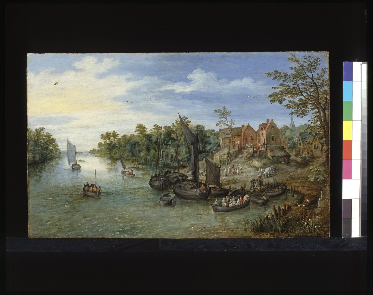 河流风景（木板油画） 作者 佛兰芒学校
