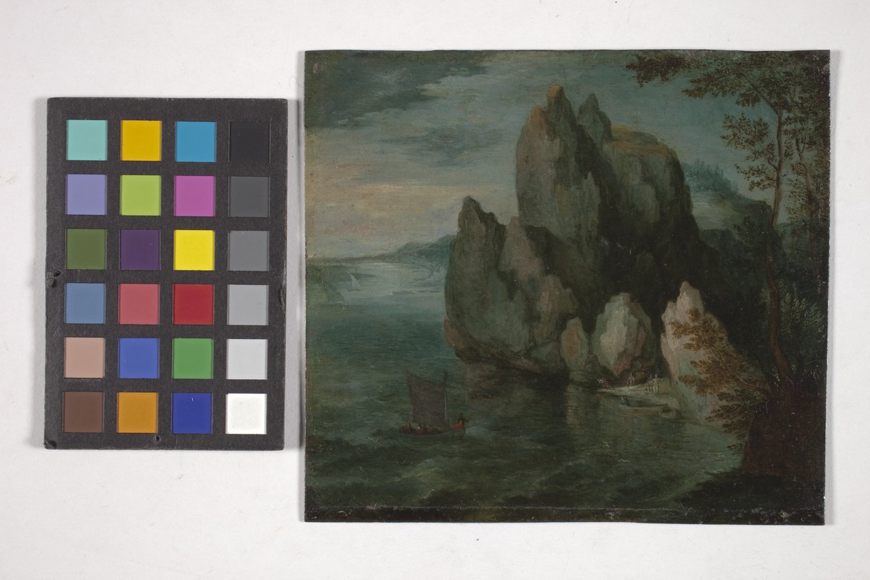 高崖海景（铜版油画） 作者 佛兰芒学校