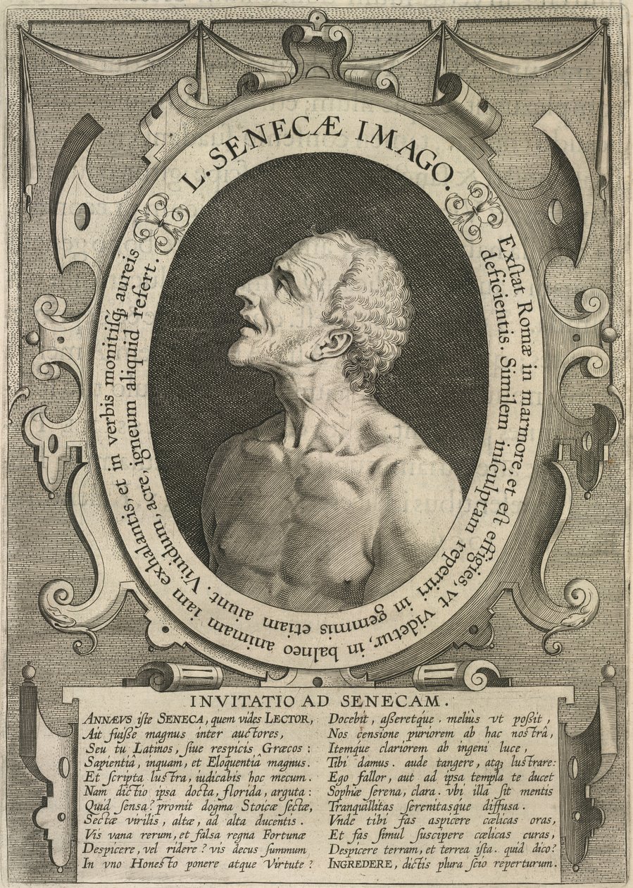 塞内加，选自《L.Annae Senecae Philosophi Opera omnia》，1605 年在安特卫普出版（雕版）。 作者 佛兰芒学校