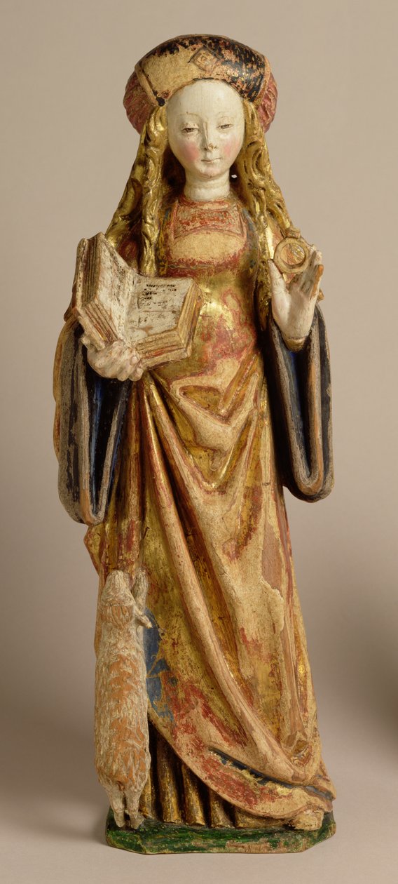 梅赫伦学校圣艾格尼丝，1500年（多彩和镀金橡木） 作者 佛兰芒学校