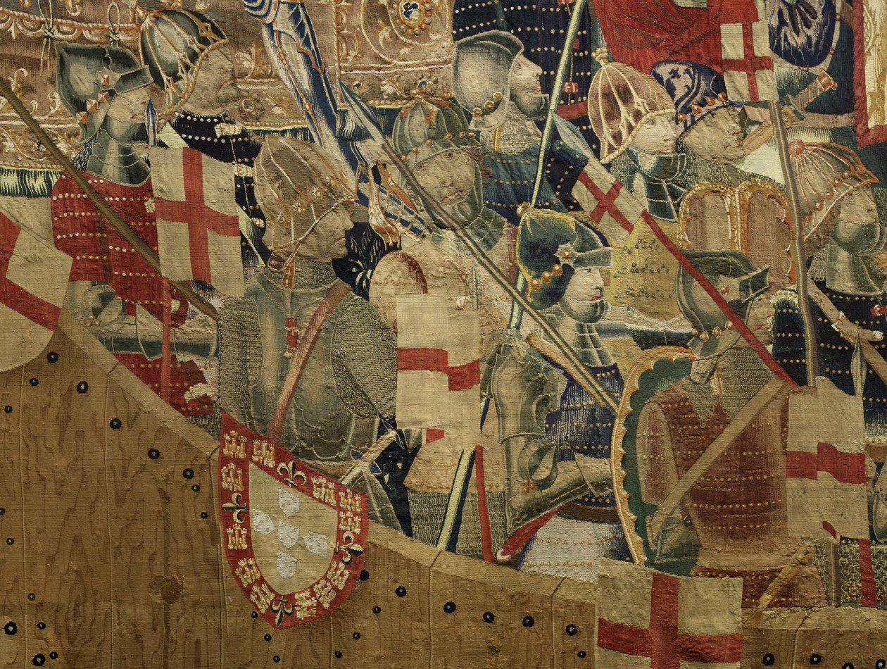 Tapestry showing the Conquests of king Alfonso V of Portugal (Conquistas de Alfonso V de Portugal), Tournai. Detail. (Wool and silk) 作者 佛兰芒学校