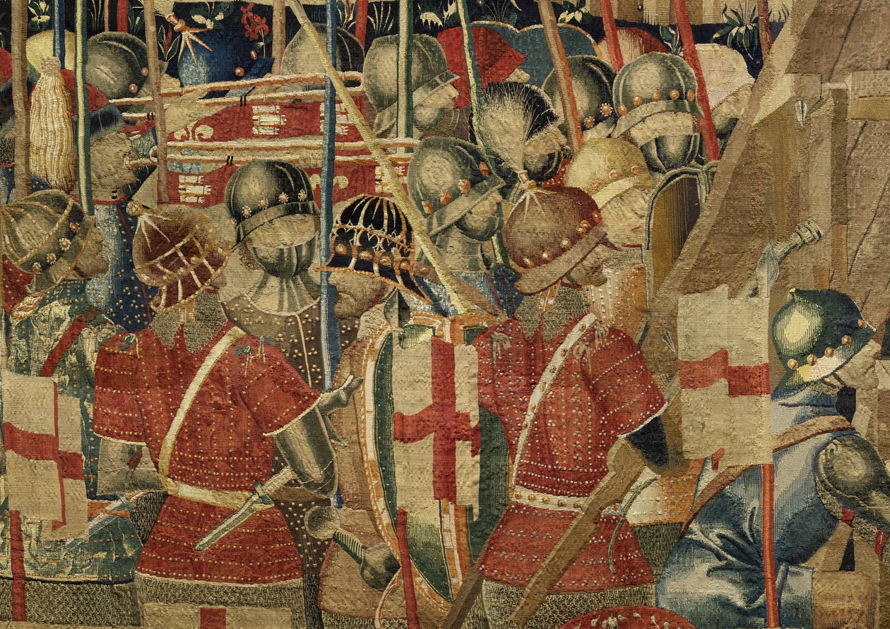 Tapestry showing the Conquests of king Alfonso V of Portugal (Conquistas de Alfonso V de Portugal), Tournai. Detail. (Wool and silk) 作者 佛兰芒学校