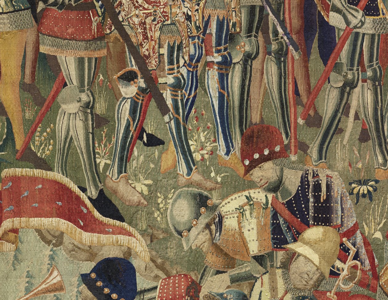 Tapestry showing the Conquests of king Alfonso V of Portugal (Conquistas de Alfonso V de Portugal), Tournai. Detail. (Wool and silk) 作者 佛兰芒学校