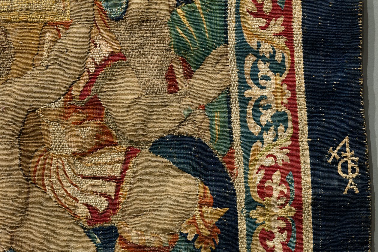 Tapestry showing the Conquests of king Alfonso V of Portugal (Conquistas de Alfonso V de Portugal), Tournai. Detail. (Wool and silk) 作者 佛兰芒学校