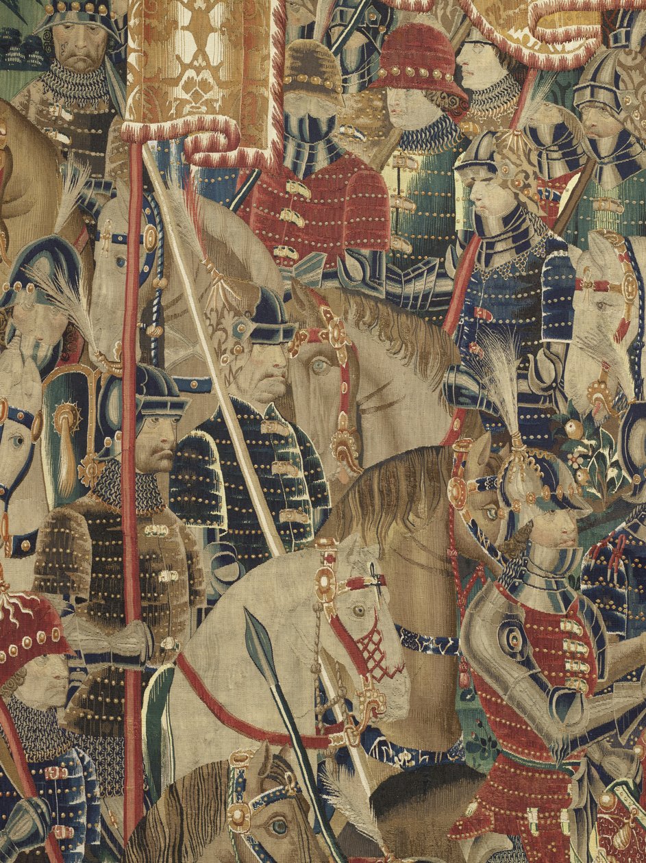 Tapestry showing the Conquests of king Alfonso V of Portugal (Conquistas de Alfonso V de Portugal), Tournai. Detail. (Wool and silk) 作者 佛兰芒学校