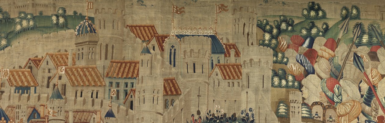 Tapestry showing the Conquests of king Alfonso V of Portugal (Conquistas de Alfonso V de Portugal), Tournai. Detail. (Wool and silk) 作者 佛兰芒学校