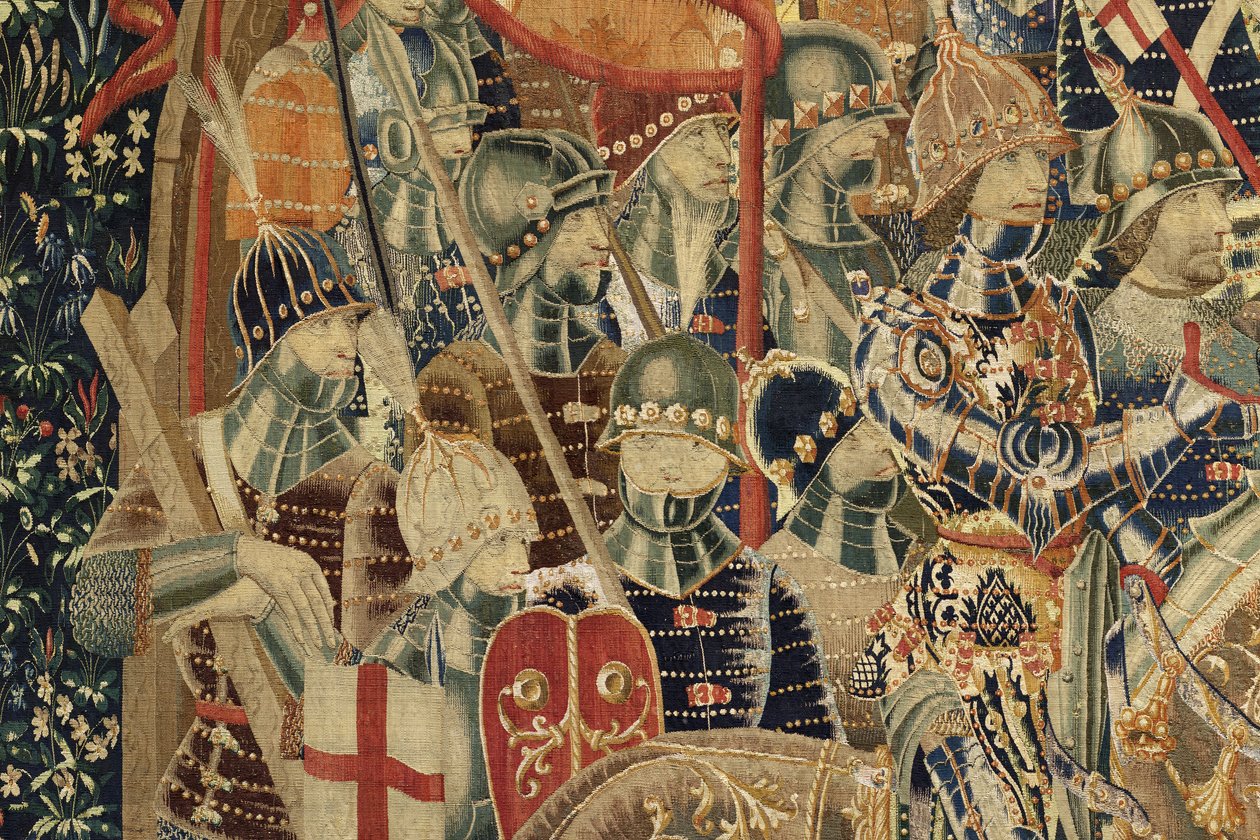 Tapestry showing the Conquests of king Alfonso V of Portugal (Conquistas de Alfonso V de Portugal), Tournai. Detail. (Wool and silk) 作者 佛兰芒学校
