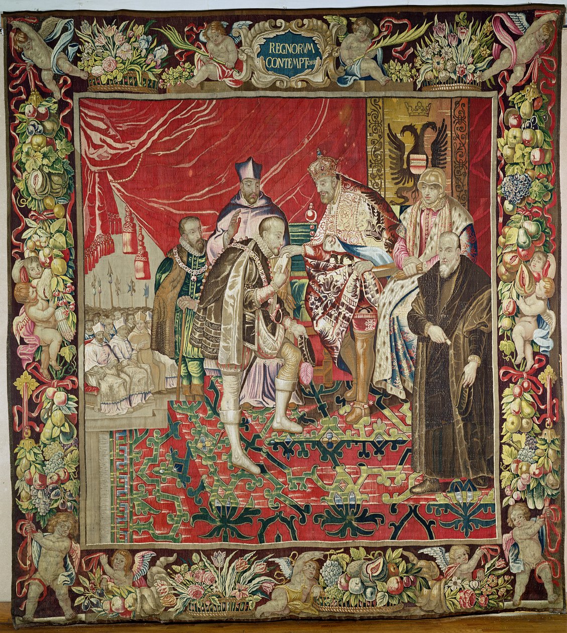 查理五世的退位（1500-58）来自Charles Quint的挂毯，c.1630-40 作者 佛兰芒学校