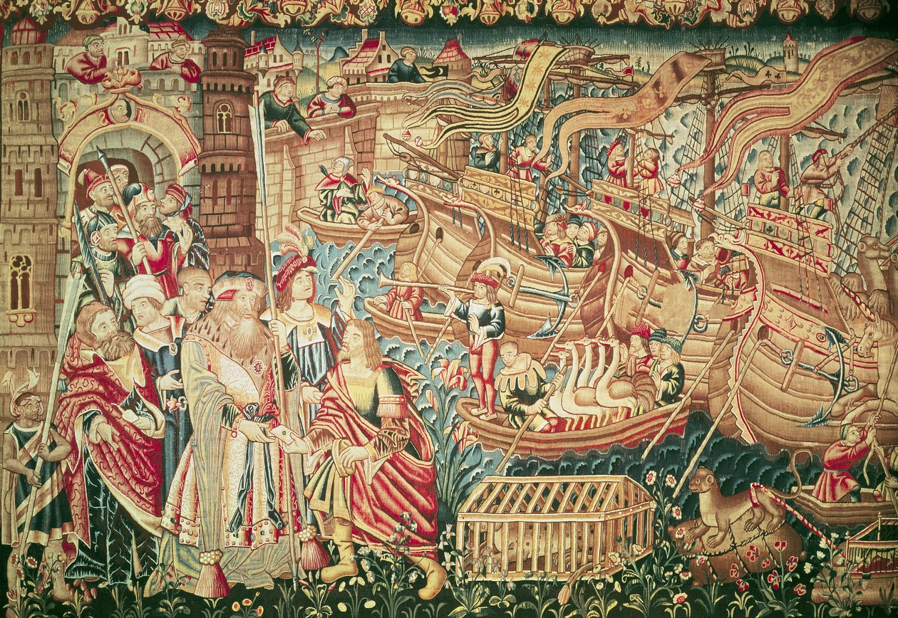 1498年5月20日加尔各答的Vasco da Gama（c.1469-1524）抵达 作者 佛兰芒学校