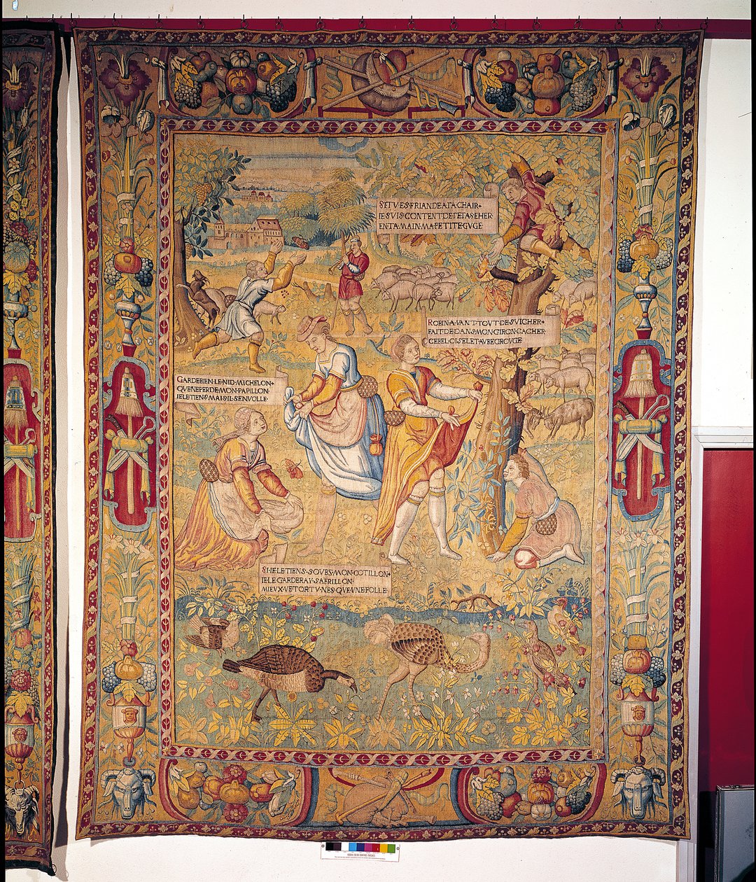蝴蝶狩猎，来自Les Amours de Gombault et de Macee，布鲁日工作室，16-17世纪 作者 佛兰芒学校