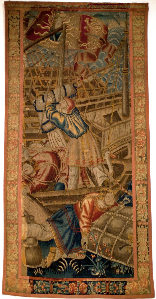 The Portuguese in India - Flemish tapestry of Tournai from the first quarter of the 16th century - Musee de la Marine de Lisbon (Portugal) 作者 佛兰芒学校