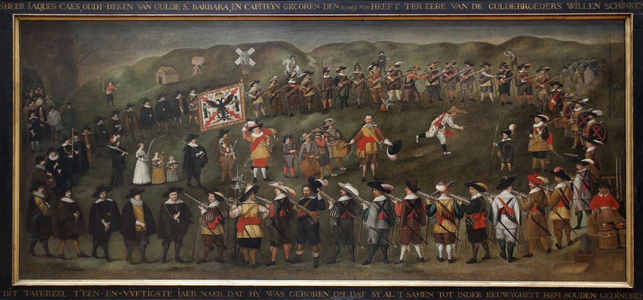 The members of the jam of Saint Barbe of Dunkirk in 1633. Anonymous Flemish painting, oil on canvas 作者 佛兰芒学校